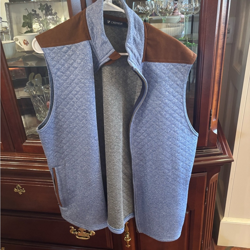 Daniel Cremieux Men's Quilted Vest in Blue and Brown